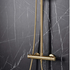 core brushed brass round rigid riser shower, Scudo, Mixer Showers, Showers, 3
