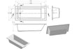 lucio square single ended bath 1800x800x550mm, Baths, Straight Baths, Alessio, 4