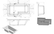 lucio l shape shower bath 1500x850x560mm lh, Baths, Shower Baths, Alessio, 5