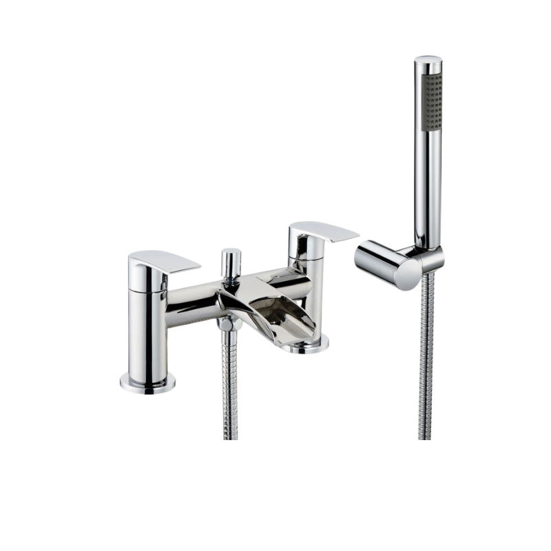 Nicci Chrome Bath Filler with Shower Mixer Kit