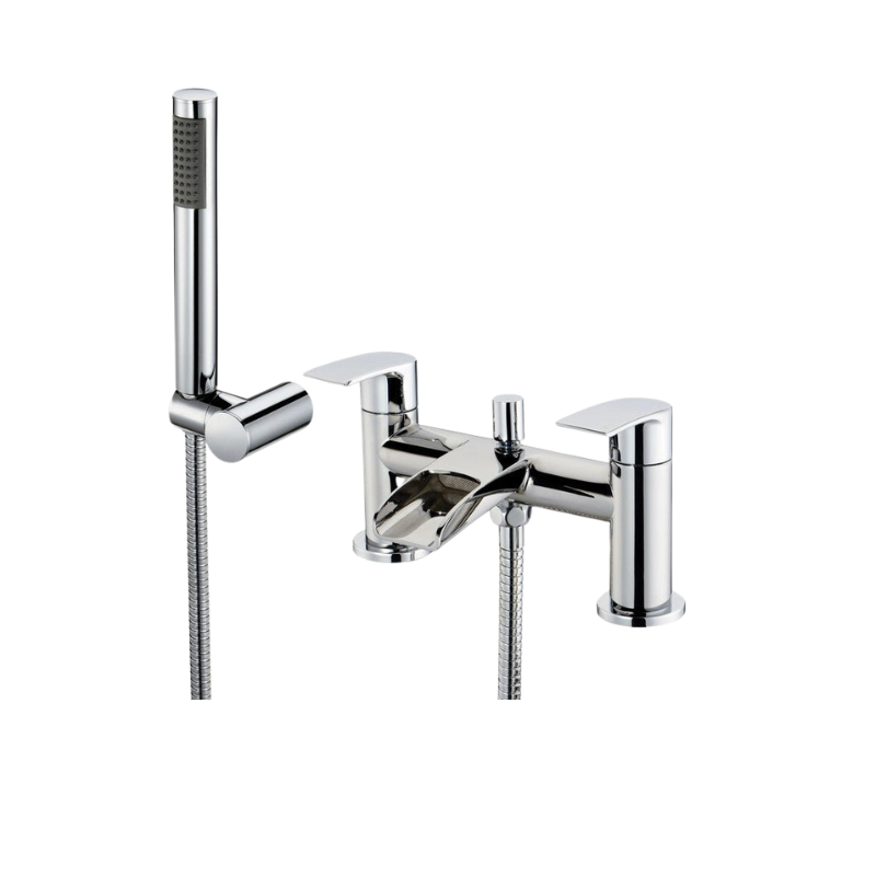 Nicci Chrome Bath Filler with Shower Mixer Kit