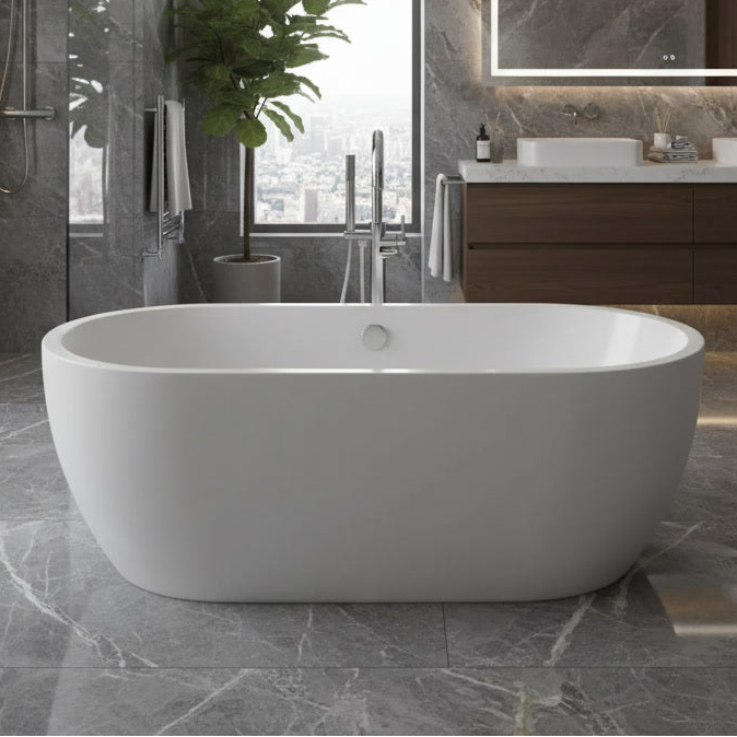 Nuie Freestanding Double Ended Boat Bath 1655mm x 745mm