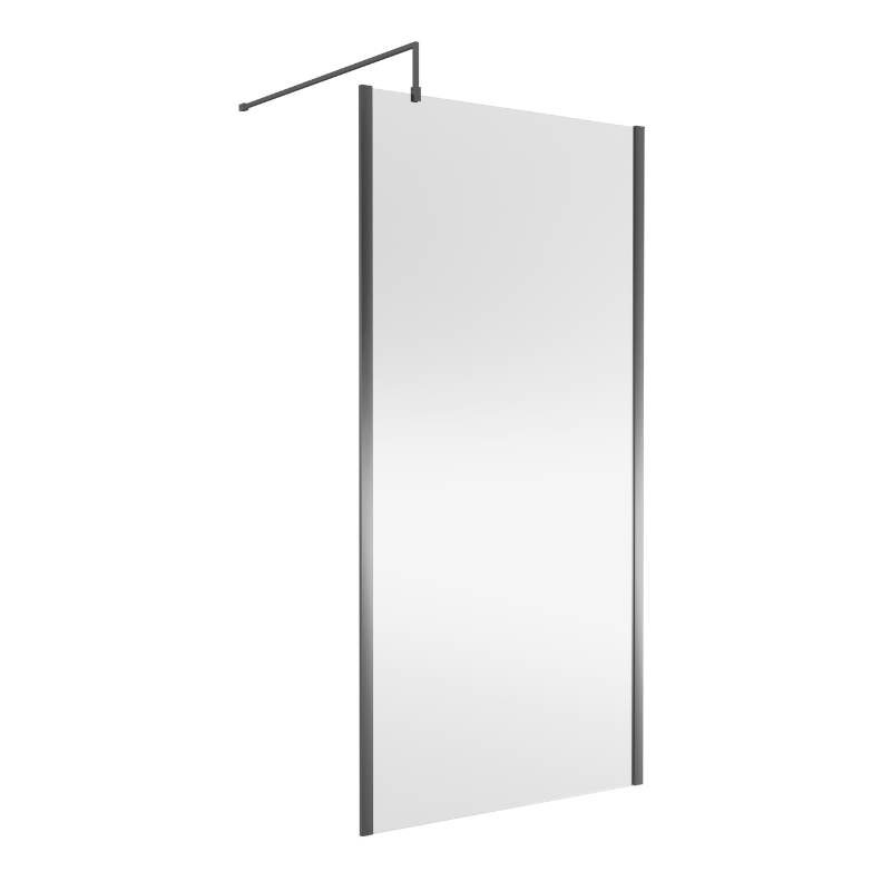 Nuie 1100mm Wetroom Screen Outer Frame 1850x8mm - Brushed Pewter