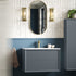 paris 615mm wall hung 2 drawer basin unit basin matt storm blue, Alessio, Wall Hung Vanity Unit, 1