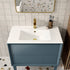 paris 615mm wall hung 2 drawer basin unit basin matt storm blue, Alessio, Wall Hung Vanity Unit, 2