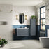 paris 615mm wall hung 2 drawer basin unit basin matt storm blue, Alessio, Wall Hung Vanity Unit, 4