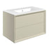paris 815mm wall hung 2 drawer basin unit basin matt cotton, Alessio, Wall Hung Vanity Unit, 6