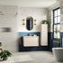 paris 615mm wall hung 2 drawer basin unit basin matt cotton, Alessio, Wall Hung Vanity Unit, 4