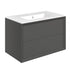 paris 815mm wall hung 2 drawer basin unit basin matt clay, Alessio, Wall Hung Vanity Unit, 5