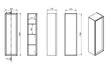Paris 345mm Wall Hung 1 Door Tall Unit - Matt Cotton
