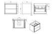 paris 615mm wall hung 2 drawer basin unit basin matt clay, Alessio, Wall Hung Vanity Unit, 7