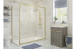 aria 1000mm brushed brass sliding shower door 760mm side panel, Alessio, Brushed Brass, Shower Doors, Shower Enclosures, Sliding Shower Doors, Square Shower Enclosures, 2