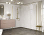 rosa 1000mm brushed brass wetroom panel 760mm side panel, Alessio, brushed brass, Shower Enclosures, Walk In Shower Enclosures, 2