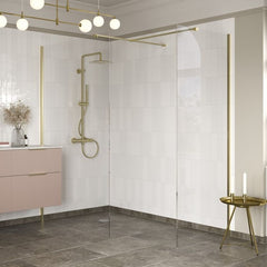 Rosa 800mm Brushed Brass Wetroom Panel & 900mm Side Panel
