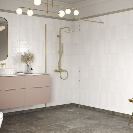 Rosa 900mm Brushed Brass Wetroom Panel