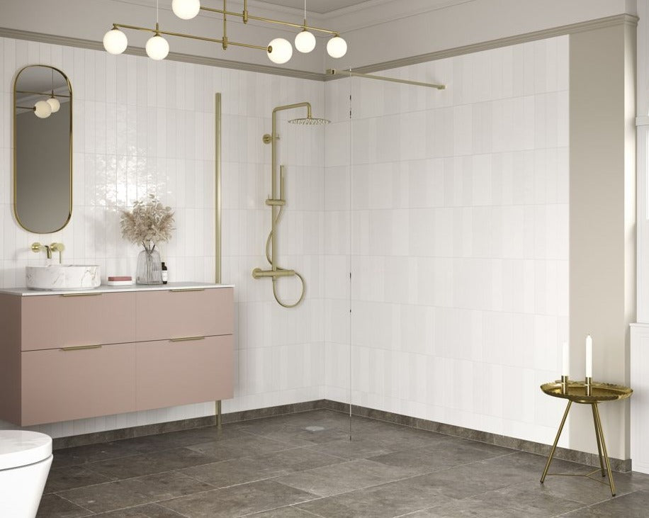 Rosa 1200mm Brushed Brass Wetroom Panel