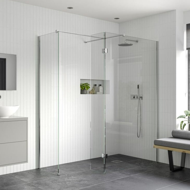 Rosa 800mm Wetroom Panel, 300mm Rotatable Panel, 500mm Side Panel & Support Bar