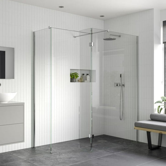 Rosa 800mm Wetroom Panel, 300mm Rotatable Panel, 500mm Side Panel & Support Bar