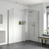 rosa 900mm wetroom panel 300mm rotatable panel 900mm side panel support bar, Alessio, Chrome, Shower Enclosures, Walk In Shower Enclosures, 1
