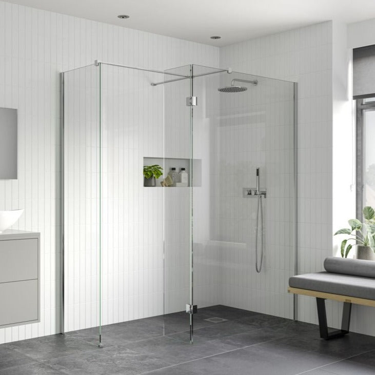 Rosa 800mm Wetroom Panel, 300mm Rotatable Panel, 800mm Side Panel & Support Bar