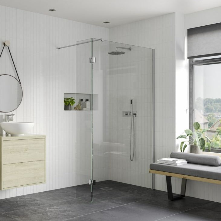 Rosa 1200mm Wetroom Panel, 300mm Rotatable Panel, 500mm Side Panel & Support Bar