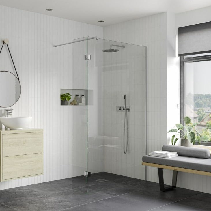 Rosa 1200mm Wetroom Panel, 300mm Rotatable Panel, 900mm Side Panel & Support Bar