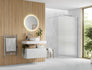 rosa 900mm fluted wetroom shower panel support bar chrome, Alessio, Chrome, Shower Enclosures, Walk In Shower Enclosures, 3