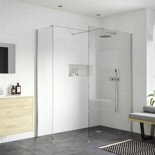 Rosa 500mm Wetroom Side Panel & Arm - Chrome