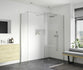 rosa 800mm wetroom panel 300mm rotatable panel 800mm side panel support bar, Alessio, Chrome, Shower Enclosures, Walk In Shower Enclosures, 2