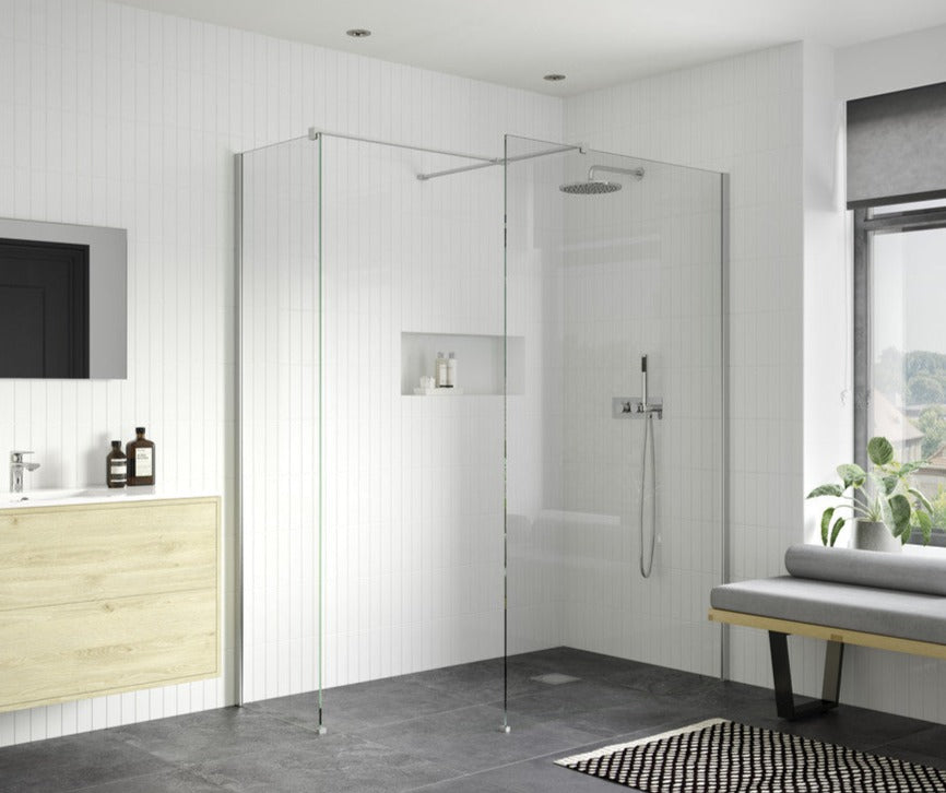 Rosa 800mm Wetroom Panel, 300mm Rotatable Panel, 800mm Side Panel & Support Bar