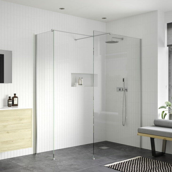 Rosa 900mm Wetroom Panel With 900mm Side Panel & Support Bar
