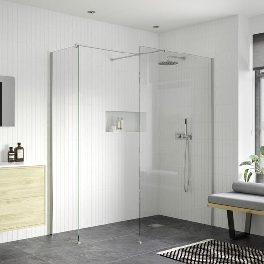 Rosa 800mm Wetroom Panel With 800mm Side Panel & Support Bar