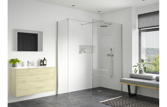 Rosa 800mm Wetroom Panel With 900mm Side Panel & Support Bar