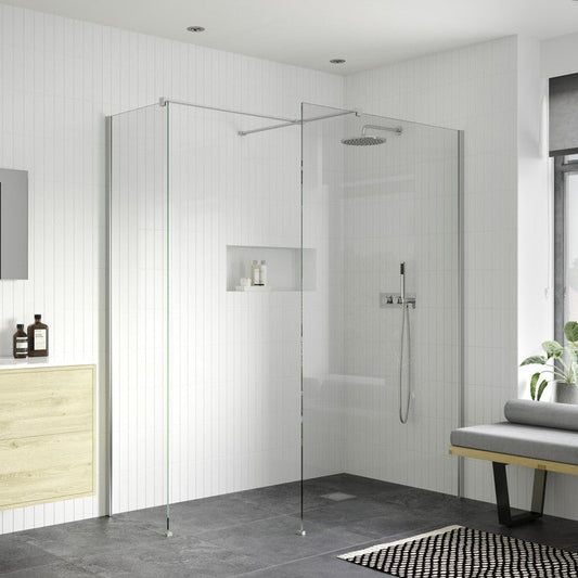 Rosa 800mm Wetroom Panel With 500mm Side Panel & Support Bar