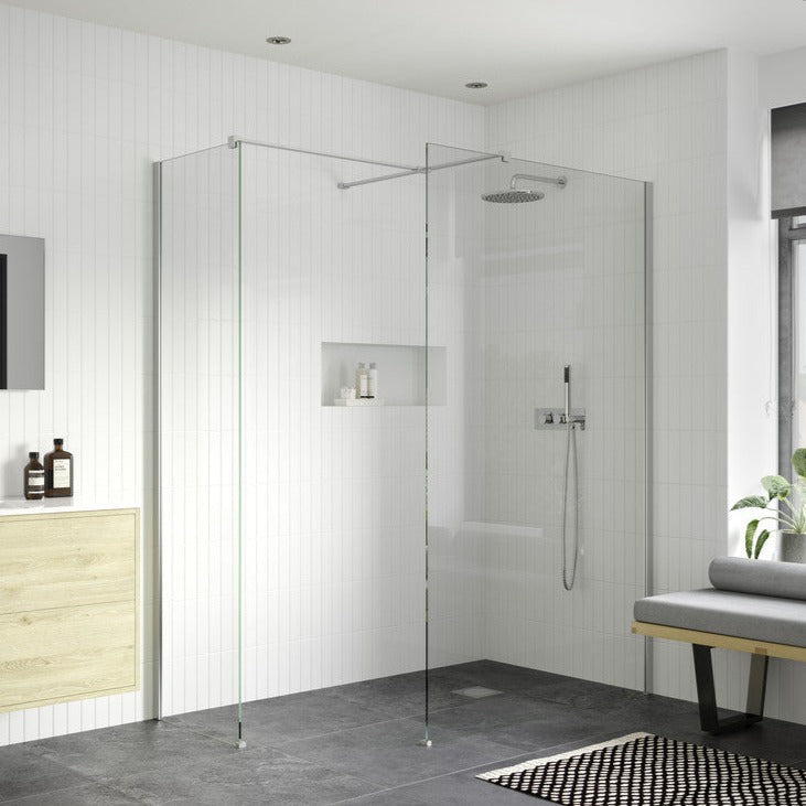 Rosa 1200mm Wetroom Panel With 760mm Side Panel & Support Bar