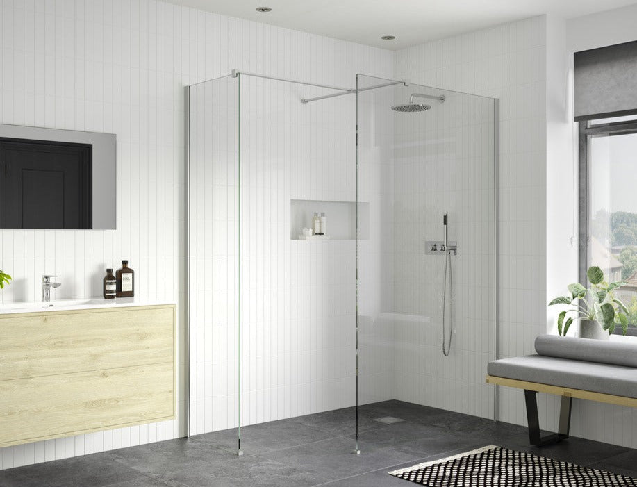 Rosa 1000mm Wetroom Panel, 300mm Rotatable Panel, 800mm Side Panel & Support Bar