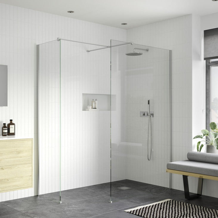 Rosa 900mm Wetroom Panel With 800mm Side Panel & Support Bar