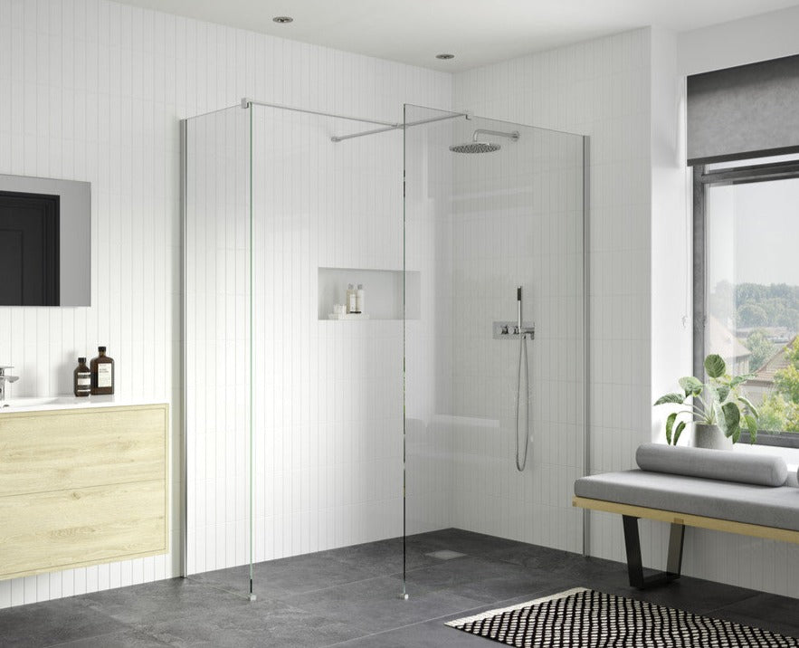 Rosa 800mm Wetroom Panel, 300mm Rotatable Panel, 500mm Side Panel & Support Bar