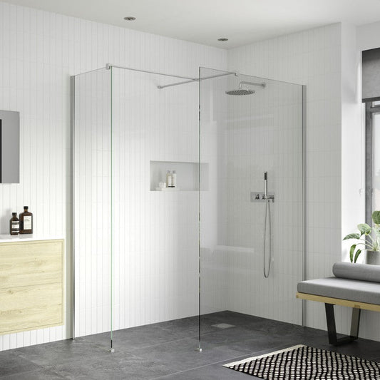 Rosa 500mm Wetroom Panel With 500mm Side Panel & Support Bar