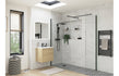 Rosa 900mm Wetroom Side Panel & Arm - Black
