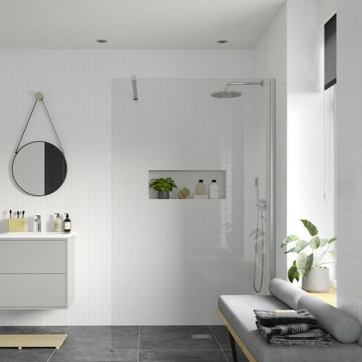 Rosa 1200mm Wetroom Panel With 300mm Rotatable Panel & Support Bar