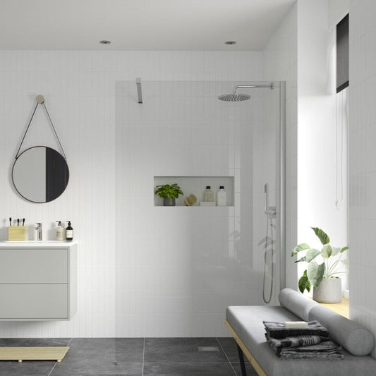 rosa 1000mm wetroom panel support bar, Alessio, Chrome, Shower Enclosures, Walk In Shower Enclosures, 1