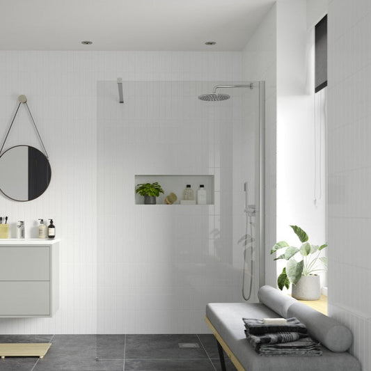 rosa 1200mm wetroom panel support bar, Alessio, Chrome, Shower Enclosures, Walk In Shower Enclosures, 1