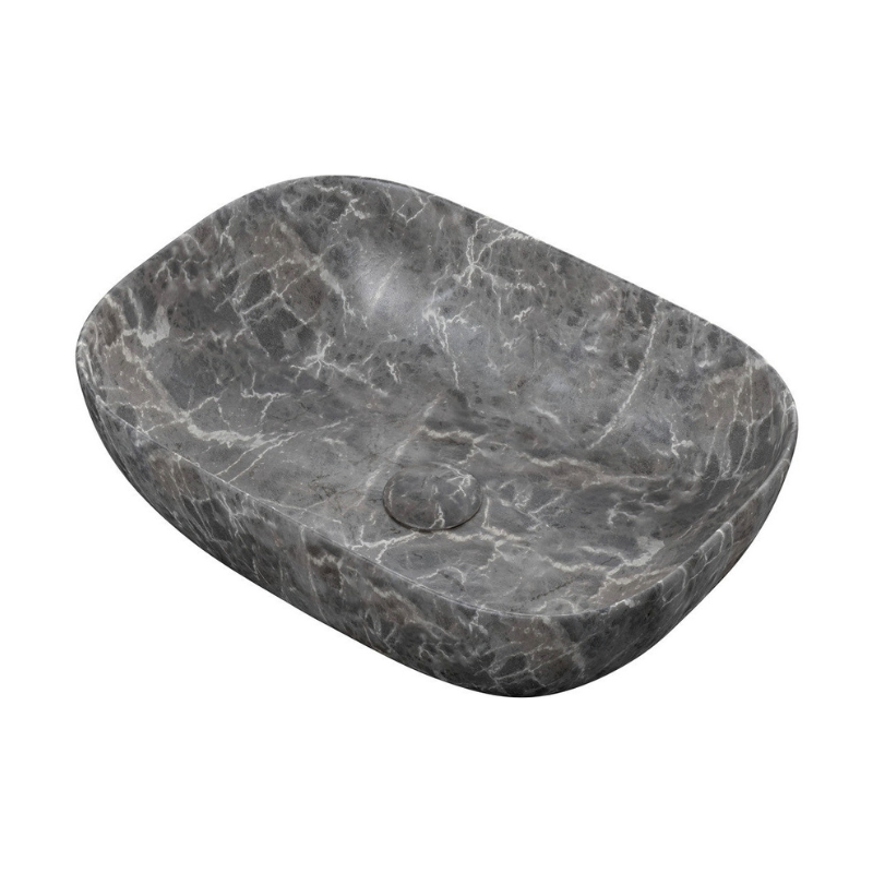 Rome Grey Marble Effect Ceramic Washbowl 460x330mm