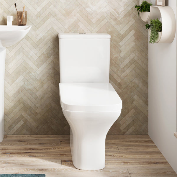 Rosa Close Coupled Open Back WC & Wrapover Toilet Seat