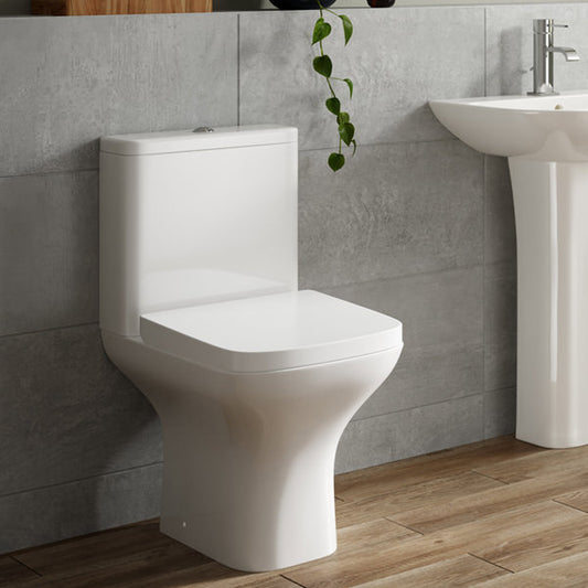 Rosa Close Coupled Open Back WC & Wrapover Toilet Seat