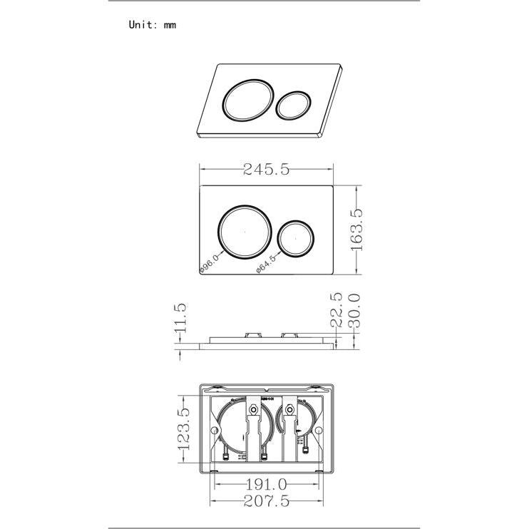 Alessio Round Push Button Flush Plate - White