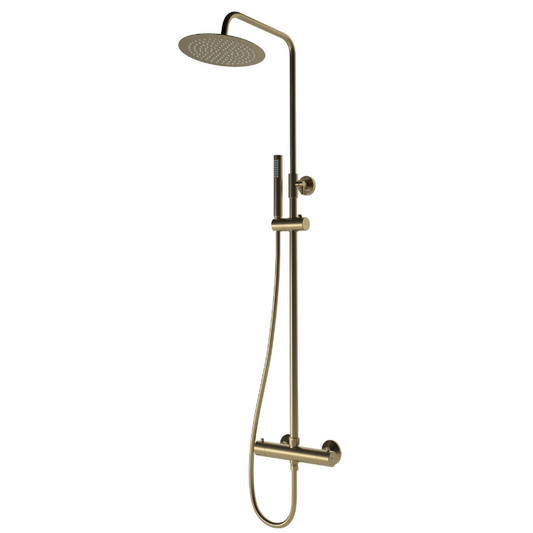 round thermostatic bar mixer shower brushed bronze, Alessio, Mixer Showers, Showers, 1