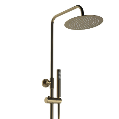 Round Thermostatic Bar Mixer Shower - Brushed Bronze