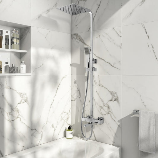 block square rigid riser shower with bath filler, Scudo, Mixer Showers, Showers, 1